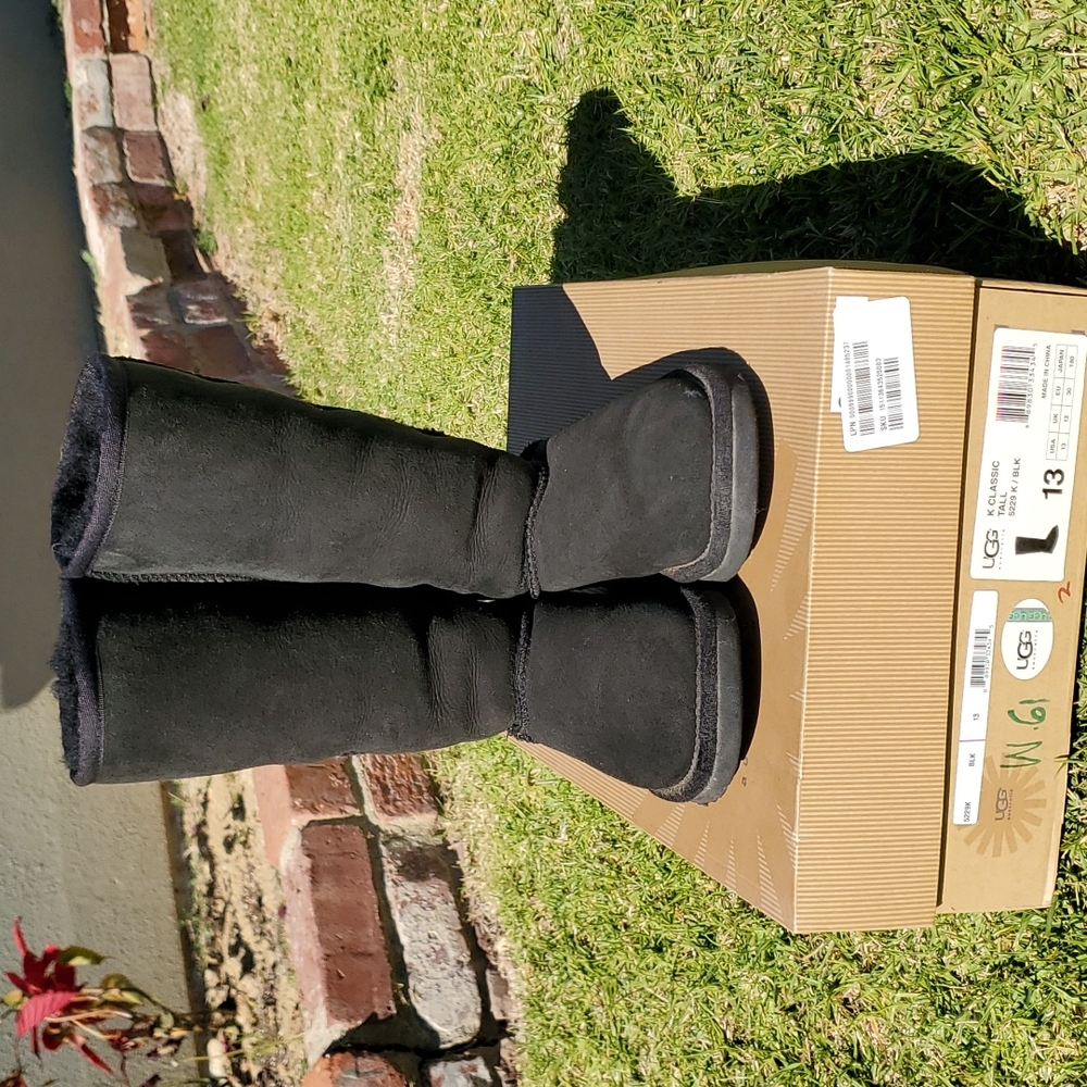 UGG Australia Kids Classic Tall Boots,  Black, sz 13